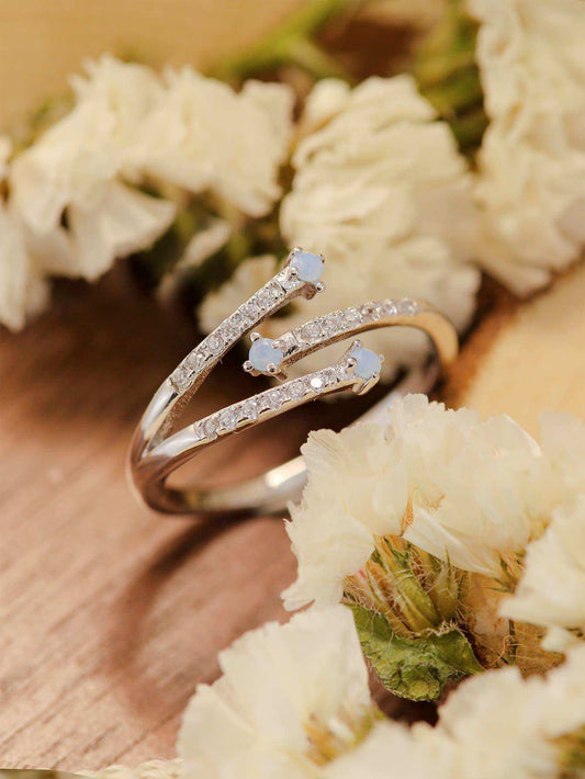 Moonstone Platinum-Plated Ring - Trendsi - Flyclothing LLC
