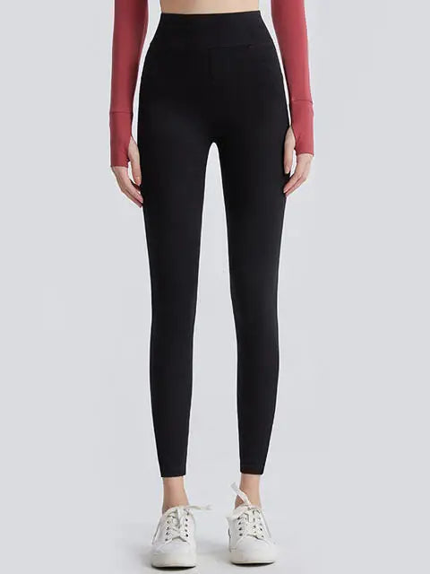 Wide Waistband Sports Leggings - Trendsi - Flyclothing LLC