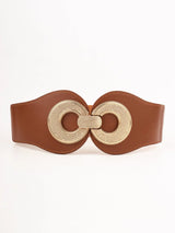 Alloy Buckle Elastic PU Belt - Trendsi - Flyclothing LLC
