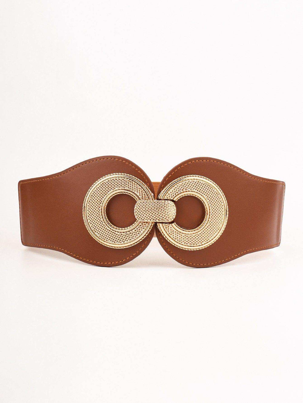 Alloy Buckle Elastic PU Belt - Trendsi - Flyclothing LLC