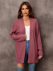 Warm Fall Mixed Knit Open Front Longline Cardigan - Flyclothing LLC