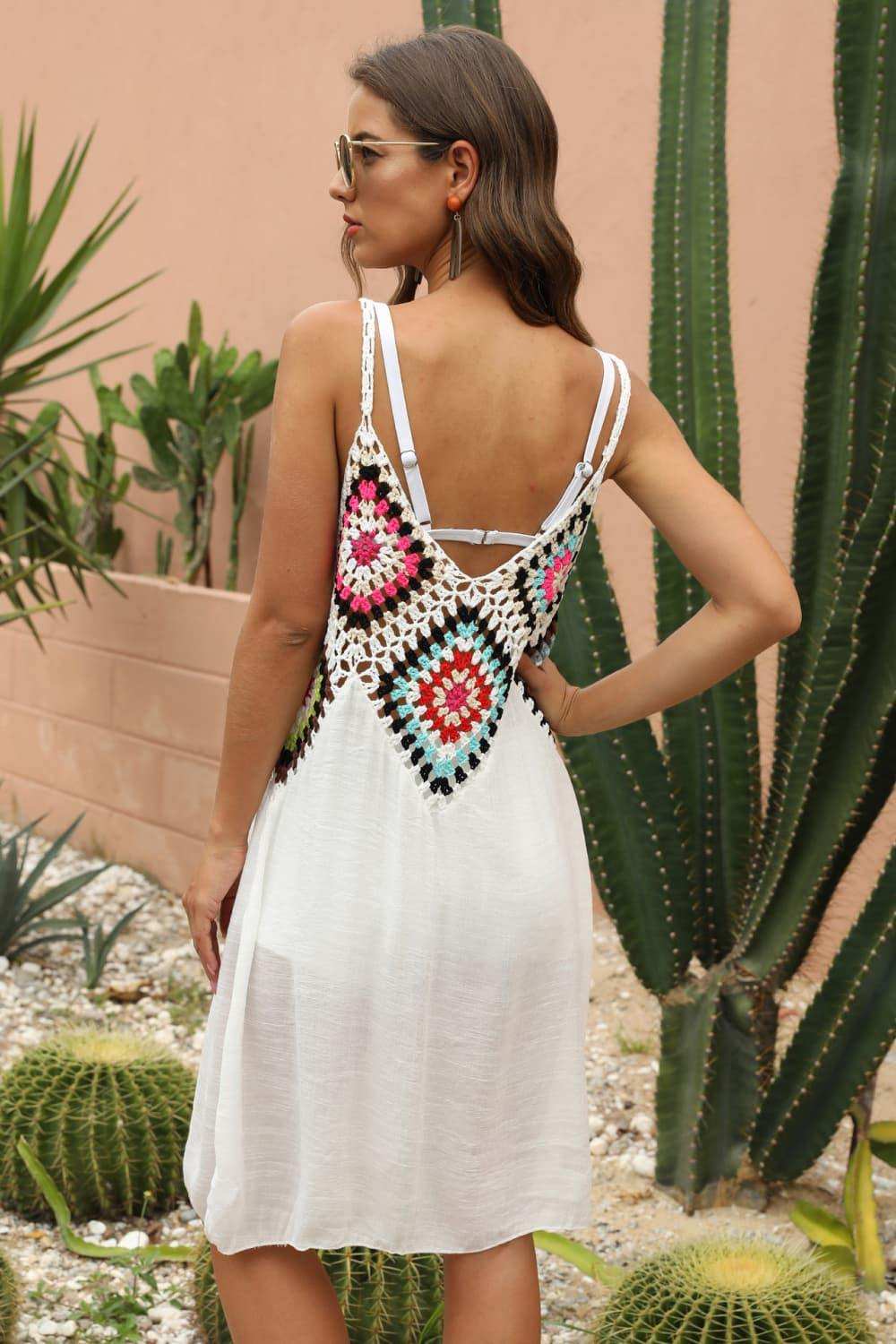 Openwork Sleeveless Embroidery Dress - Trendsi - Flyclothing LLC
