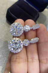 12 Carat Moissanite Platinum-Plated Drop Earrings - Trendsi