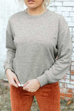 Round Neck Dropped Shoulder Sweatshirt - Trendsi - Flyclothing LLC