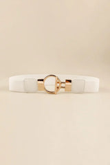 Circle Shape Buckle Zinc Alloy Buckle PU Leather Belt - Trendsi - Flyclothing LLC
