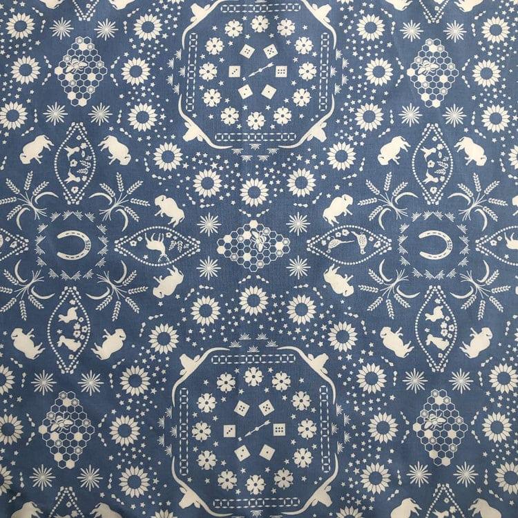 Rockmount Clothing Bison Print Western Cotton Bandana in Blue - Rockmount Clothing