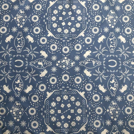 Rockmount Clothing Bison Print Western Cotton Bandana in Blue - Rockmount Clothing