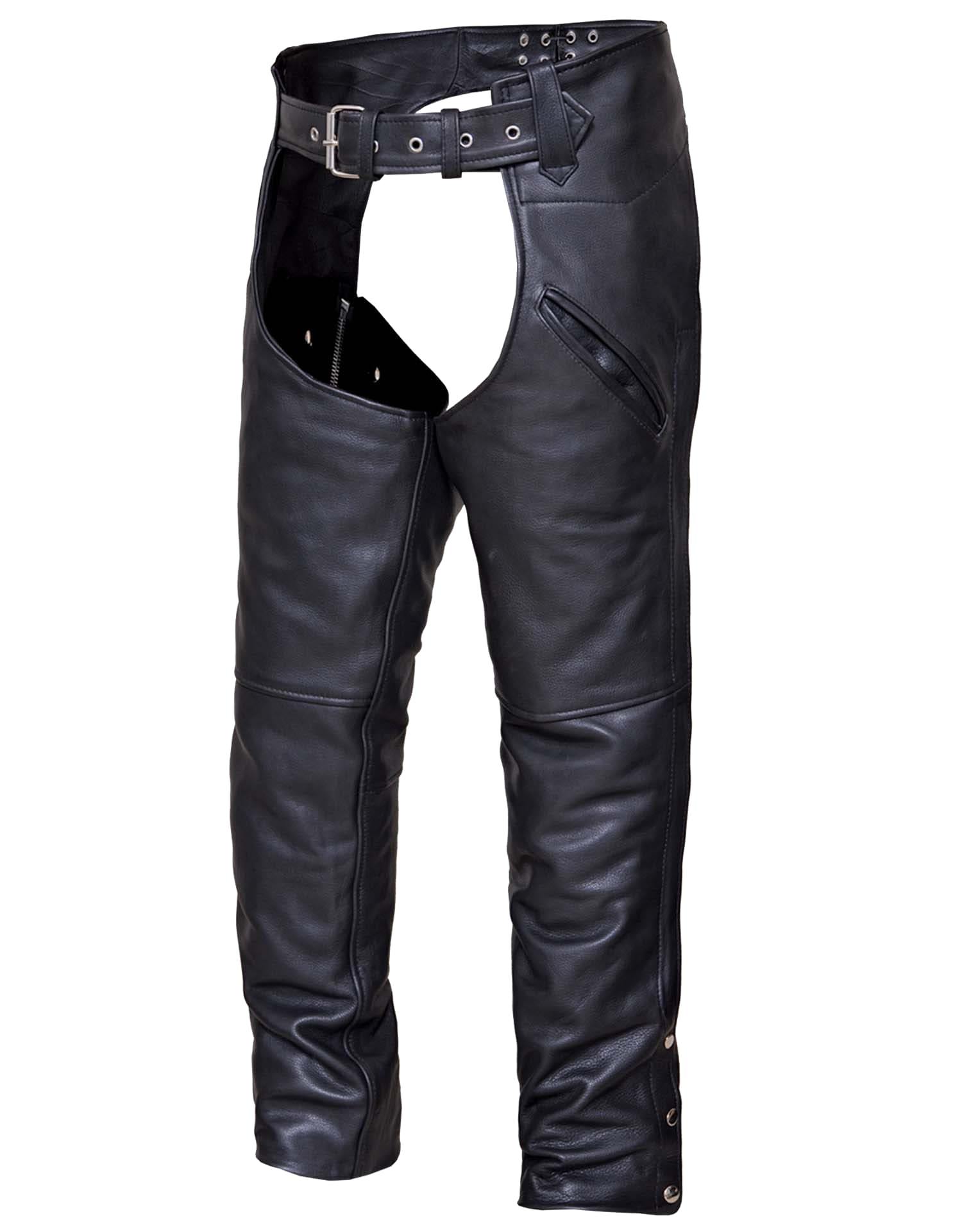 Unik International Mens Deep Pocket Leather Chaps