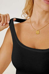 Square Neck Wide Strap Tank - Trendsi - Flyclothing LLC