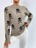 Patterned Drop Shoulder Sweater - Trendsi - Flyclothing LLC