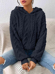 Drawstring Long Sleeve Hoodie - Trendsi