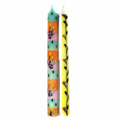Tall Hand Painted Candles - Pair -Imbali Design - Nobunto - Flyclothing LLC