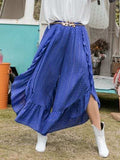 Plus Size Swiss Dot Ruffled Wide Leg Pants - Trendsi - Flyclothing LLC
