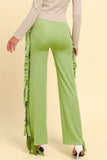 Fringe Trim Wide Leg Pants - Trendsi - Flyclothing LLC