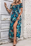 Floral Off-Shoulder Slit Dress - Trendsi