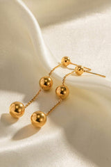 Ball Bead and Chain Stainless Steel Earrings - Trendsi - Flyclothing LLC