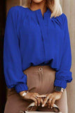 Button Up Round Neck Long Sleeve Shirt - Trendsi - Flyclothing LLC