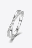 925 Sterling Silver Crisscross Moissanite Ring - Trendsi