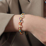 Titanium Steel Oil Drip Chain Bracelet - Trendsi - Flyclothing LLC