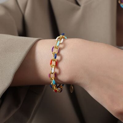 Titanium Steel Oil Drip Chain Bracelet - Flyclothing LLC