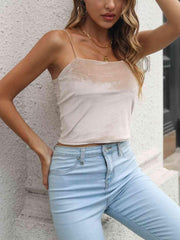 Straight Neck Cropped Cami - Flyclothing LLC