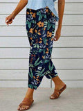 Printed Tied Cropped Pants - Trendsi - Flyclothing LLC