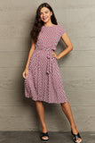 Round Neck Tie Waist Dress - Trendsi