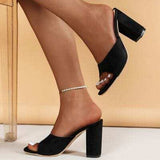 PU Leather Block Heel Pumps - Trendsi - Flyclothing LLC