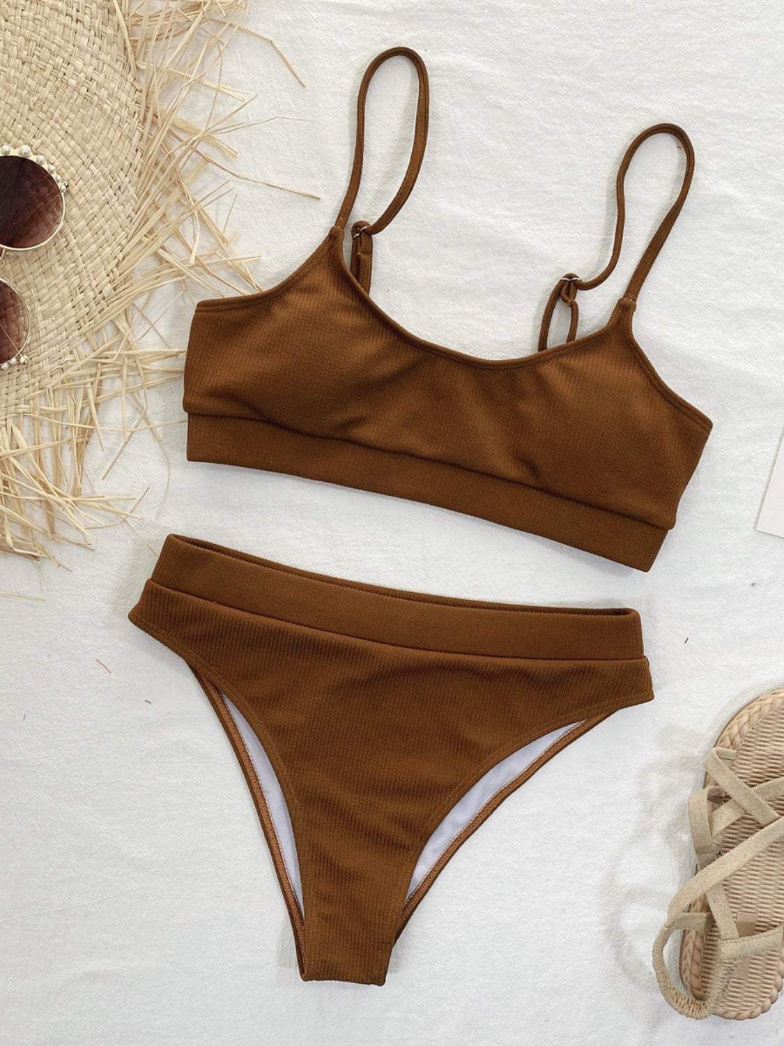 Scoop Neck Spaghetti Strap Two-Piece Swim Set - Trendsi - Flyclothing LLC