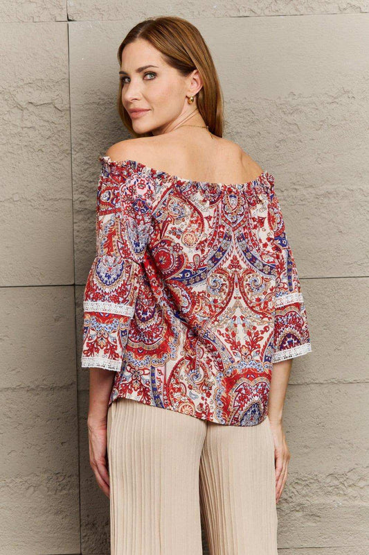 Off Shoulder Bohemian Style Blouse - Trendsi - Flyclothing LLC