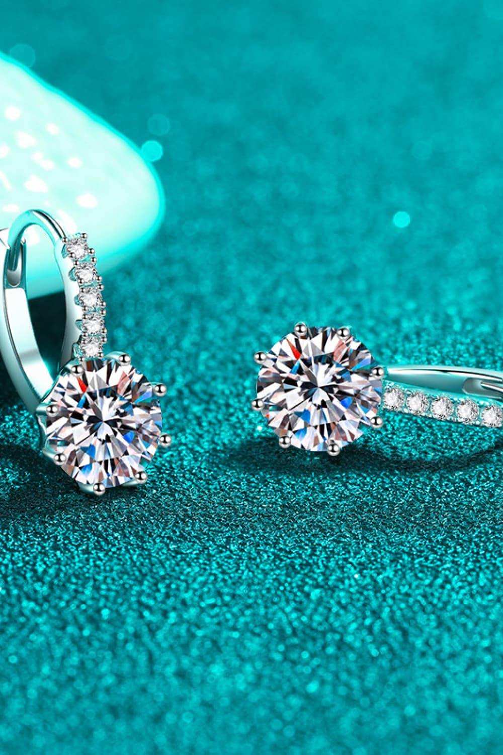 4 Carat Moissanite 925 Sterling Silver Earrings - Trendsi - Flyclothing LLC