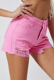 Distressed Denim Shorts - Trendsi