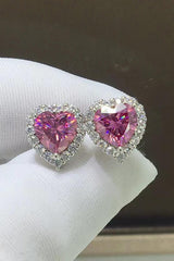 2 Carat Moissanite Heart-Shaped Earrings - Flyclothing LLC