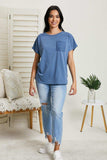 Sew In Love Stay and Chat Love Full Size Pocket Tee - Trendsi - Flyclothing LLC