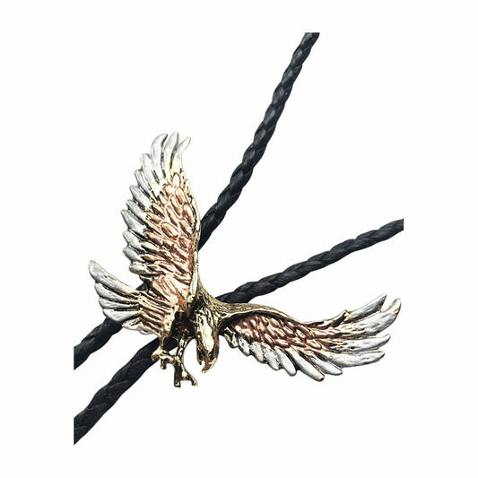 Silver & Gold Flying Eagle Western Bolo Tie - Rockmount Clothing - Flyclothing LLC