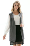One-Button Sleeveless Longline Blazer - Trendsi