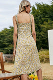 Floral Frill Trim Sleeveless Dress - Trendsi