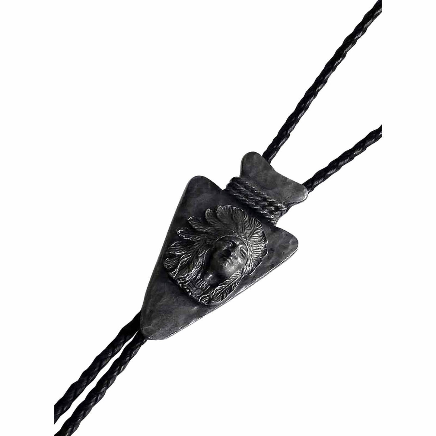 Pewter Arrowhead with Chief Western Bolo Tie - Rockmount Clothing - Flyclothing LLC
