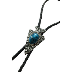 Silver Arrowhead with Turquoise Inlay Western Bolo Tie - Flyclothing LLC