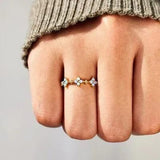 925 Sterling Silver Inlaid Zircon Flower Ring - Trendsi