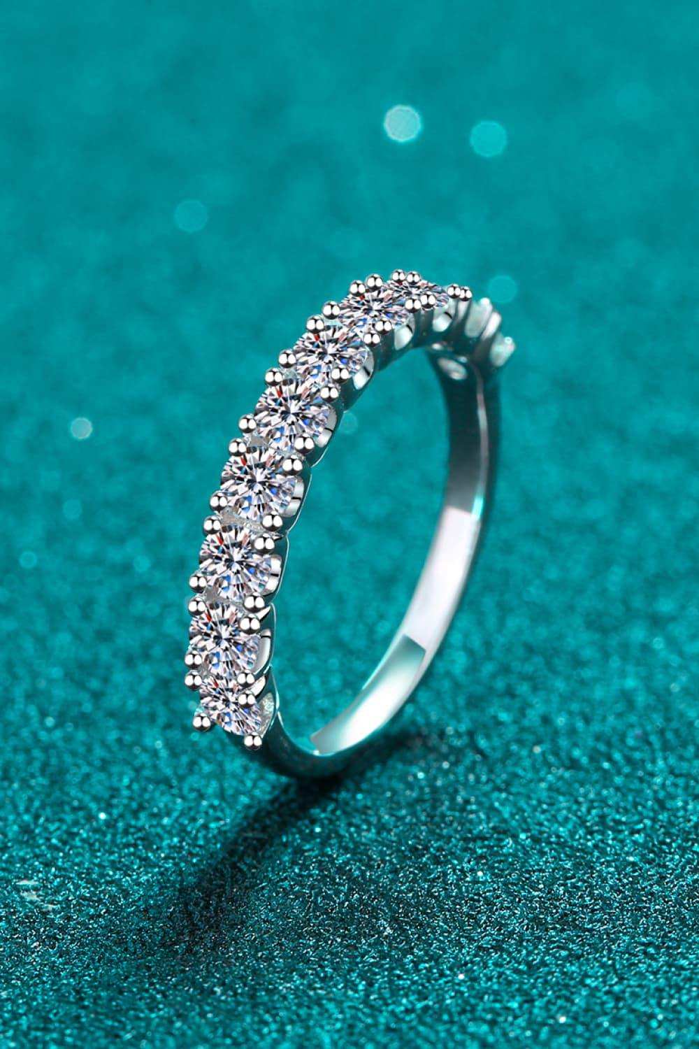1 Carat Moissanite Half-Eternity Ring - Trendsi - Flyclothing LLC