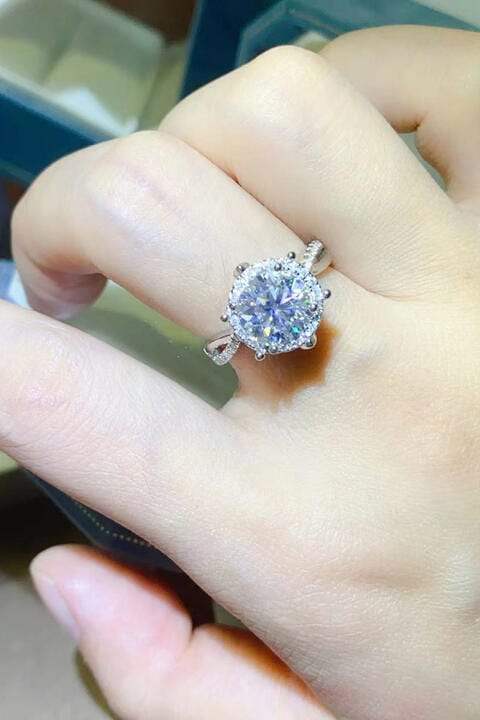 2 Carat Moissanite 925 Sterling Silver Ring - Trendsi - Flyclothing LLC
