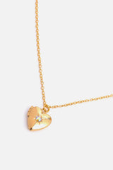 Zircon Heart Shape 14K Gold-Plated Pendant Necklace - Trendsi - Flyclothing LLC