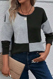 Color Block Round Neck Dropped Shoulder T-Shirt - Trendsi - Flyclothing LLC