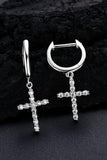 925 Sterling Silver Moissanite Cross Earrings - Trendsi