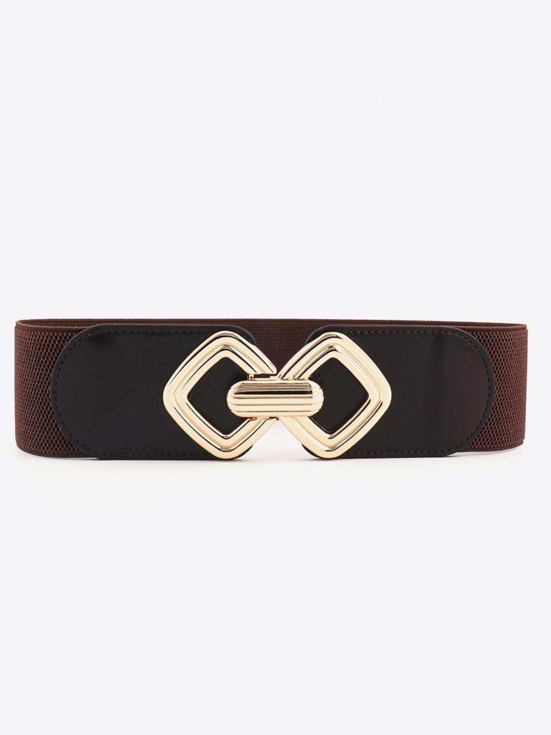 Geometric Buckle Elastic Wide Belt - Trendsi - Flyclothing LLC