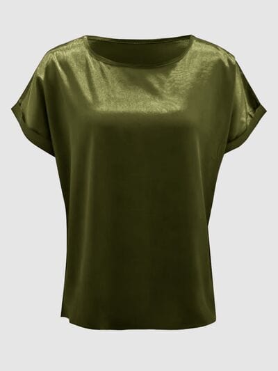 Round Neck Short Sleeve T-Shirt - Trendsi