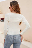 Scoop Neck Long Sleeve Knit Top - Trendsi - Flyclothing LLC