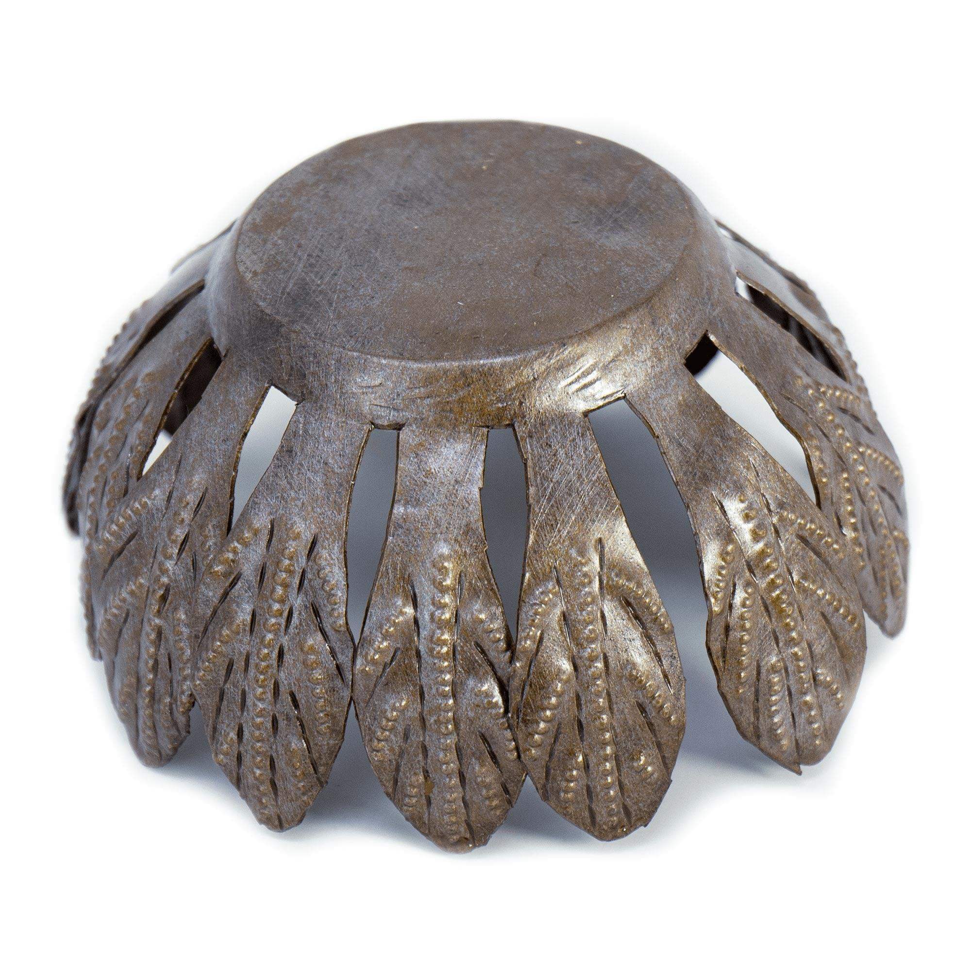 Decorative Drum Art Bowl or Votive, Mango Leaf - Haitian Artisans - Flyclothing LLC
