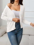 V-Neck Long Sleeve Buttoned Knit Top - Trendsi - Flyclothing LLC